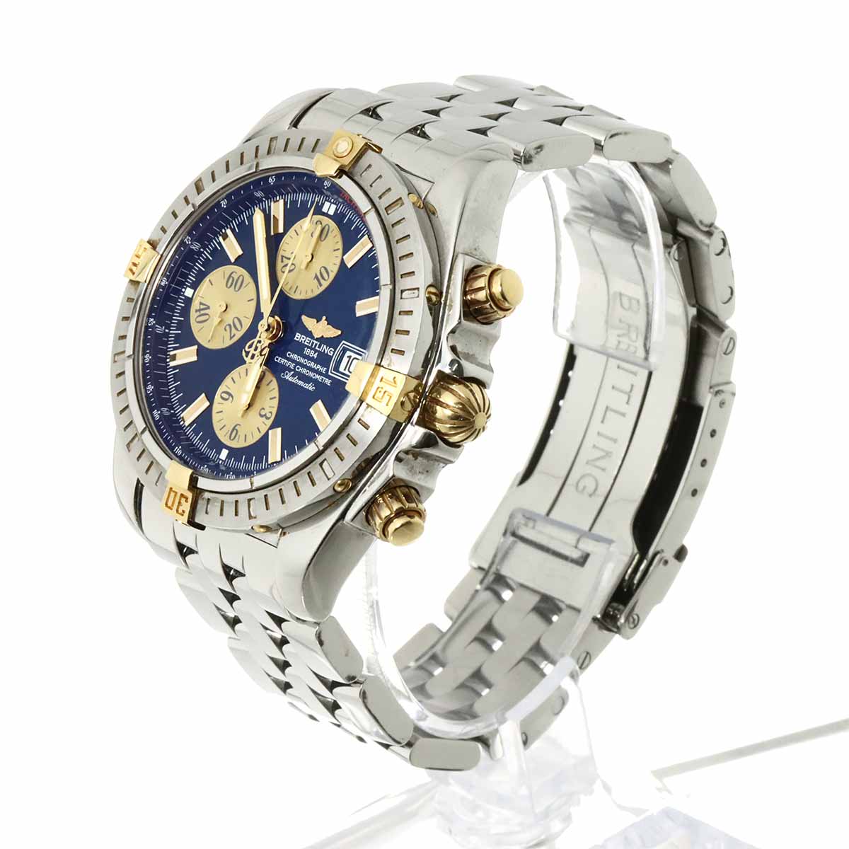 Chonomat Evolution B13356 Yellow Gold Blue Dial Mens