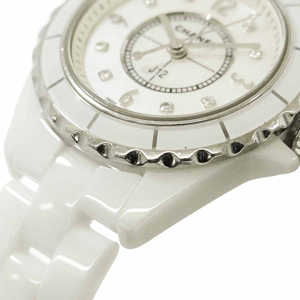 J12 H2570 29mm 8P Diamond Quartz White Shell Dial Ladies Watch