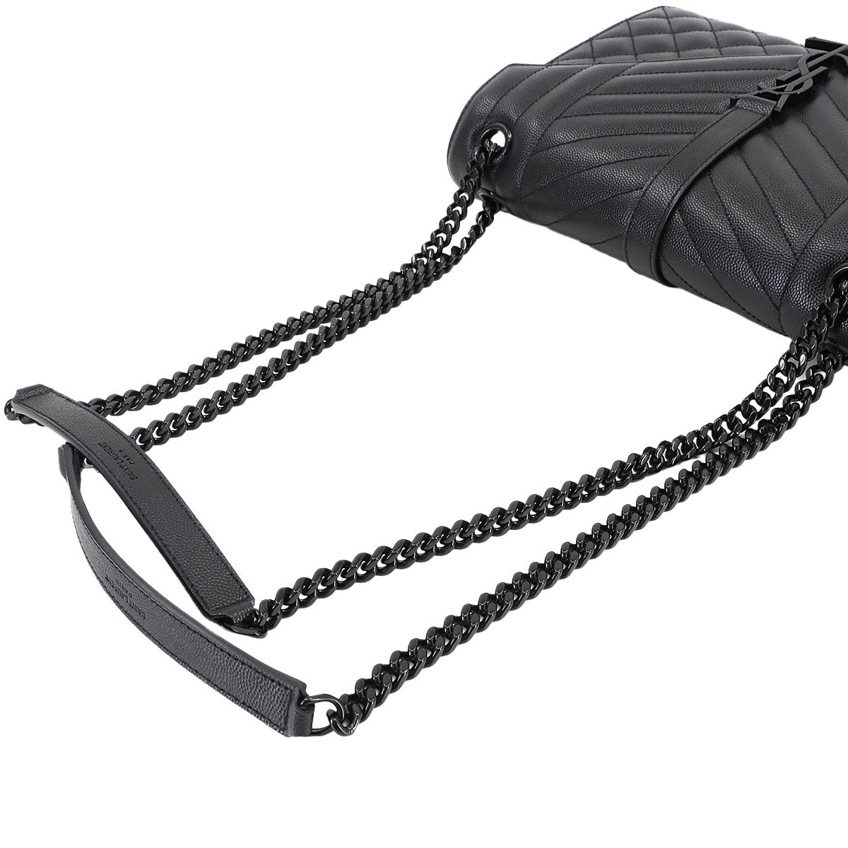 Envelope Medium Chain Shoulder Bag Leather Noir 600185