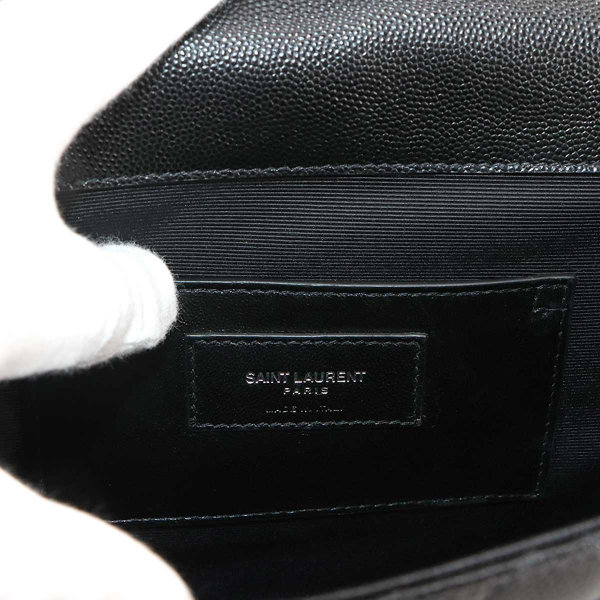 Envelope Medium Chain Shoulder Bag Leather Noir 600185