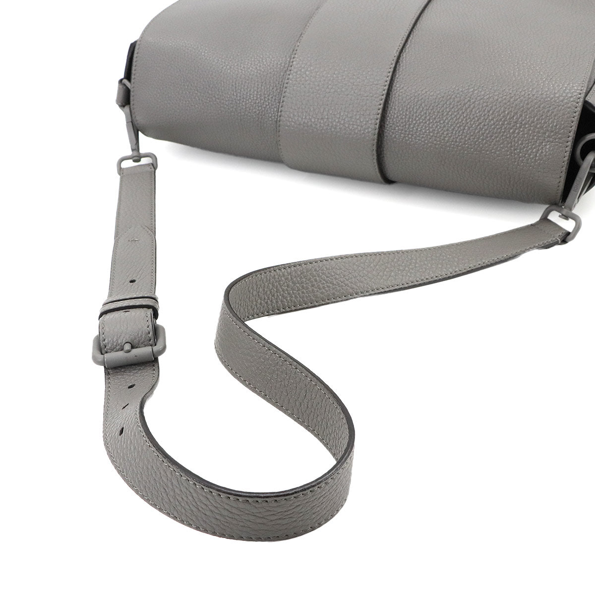 Baguette Shoulder Messenger Bag Leather Gray 7VA536 Purse