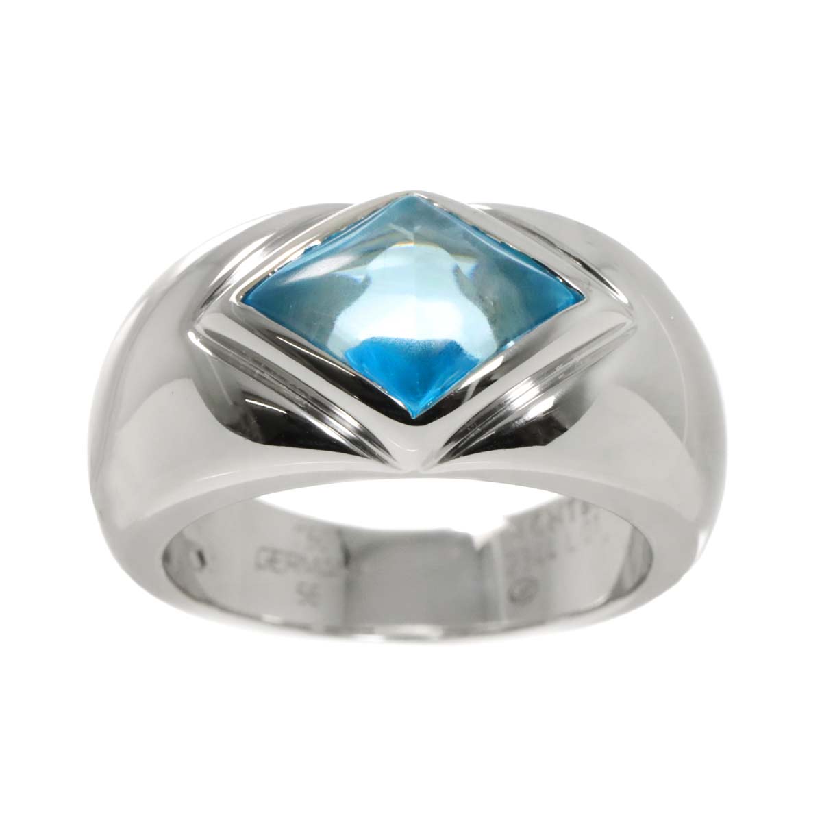 Blue Topaz Ring 18K WG 750 size56 7.25(US)