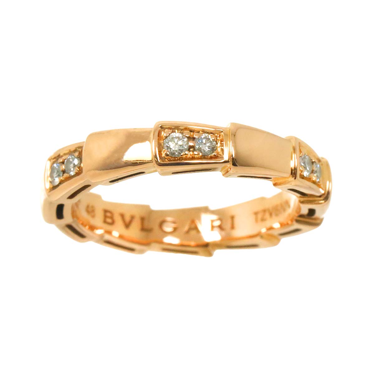 Serpenti Viper Diamond Ring 18K PG 750 size48 4.5(US)