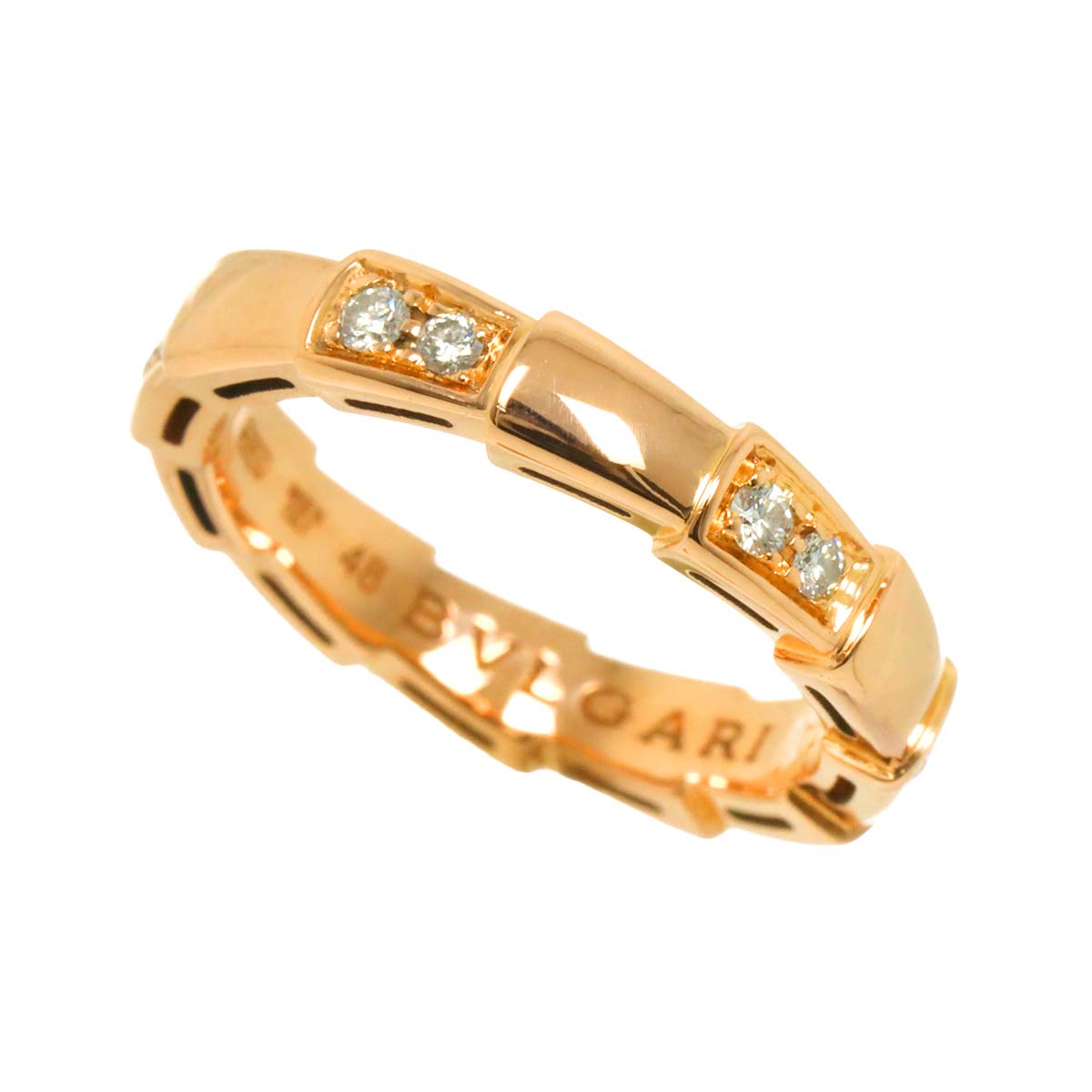 Serpenti Viper Diamond Ring 18K PG 750 size48 4.5(US)
