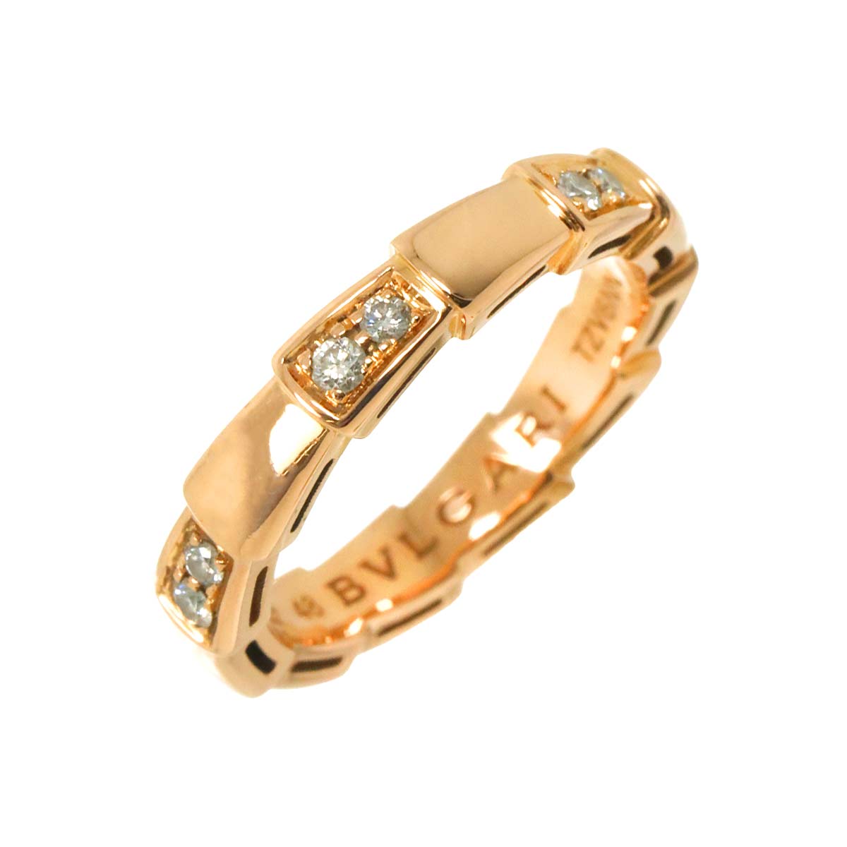 Serpenti Viper Diamond Ring 18K PG 750 size48 4.5(US)