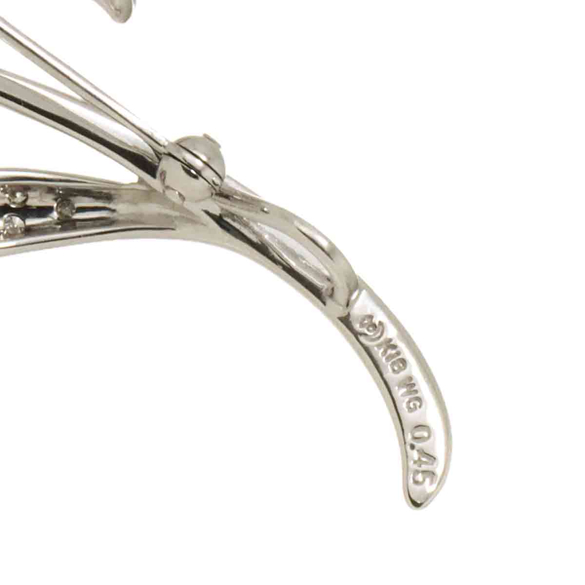 Sapphire Diamond 0.45ct Brooch 18K WG 750