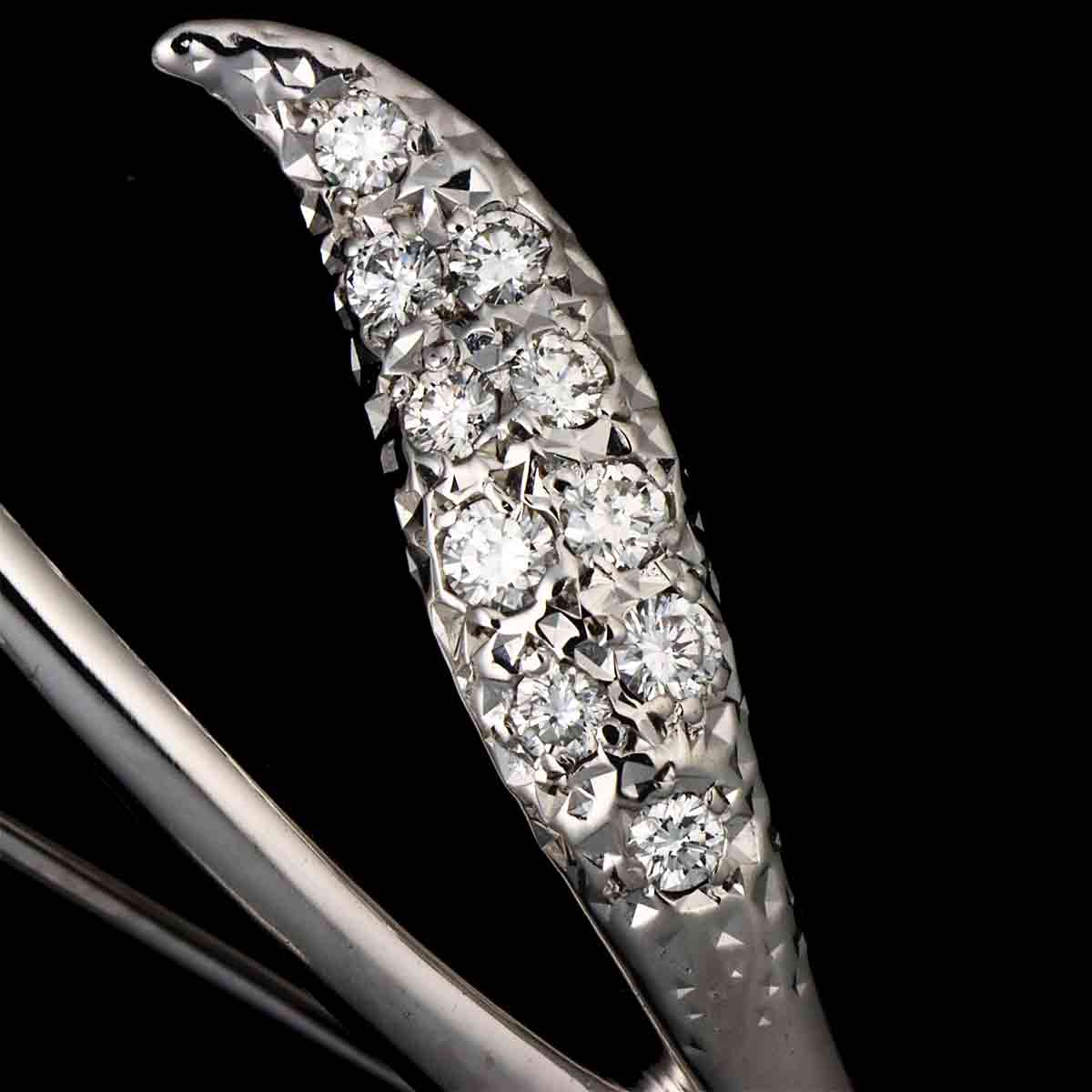 Sapphire Diamond 0.45ct Brooch 18K WG 750