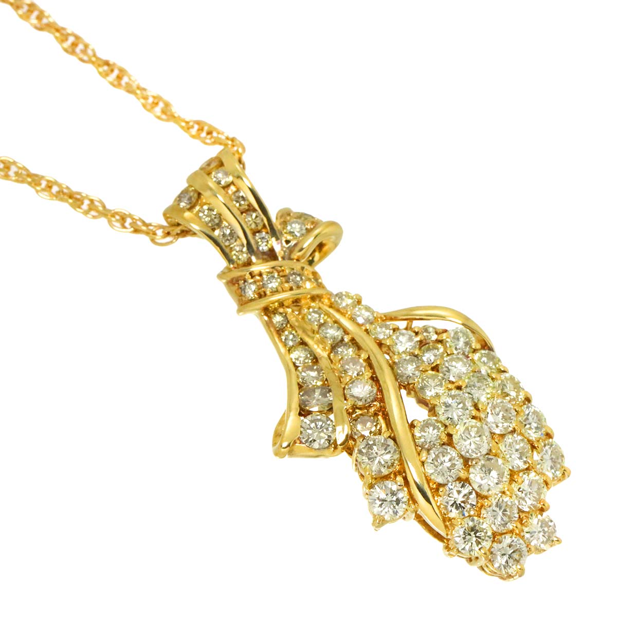 Diamond 2.75ct Necklace 18K Yellow Gold 750