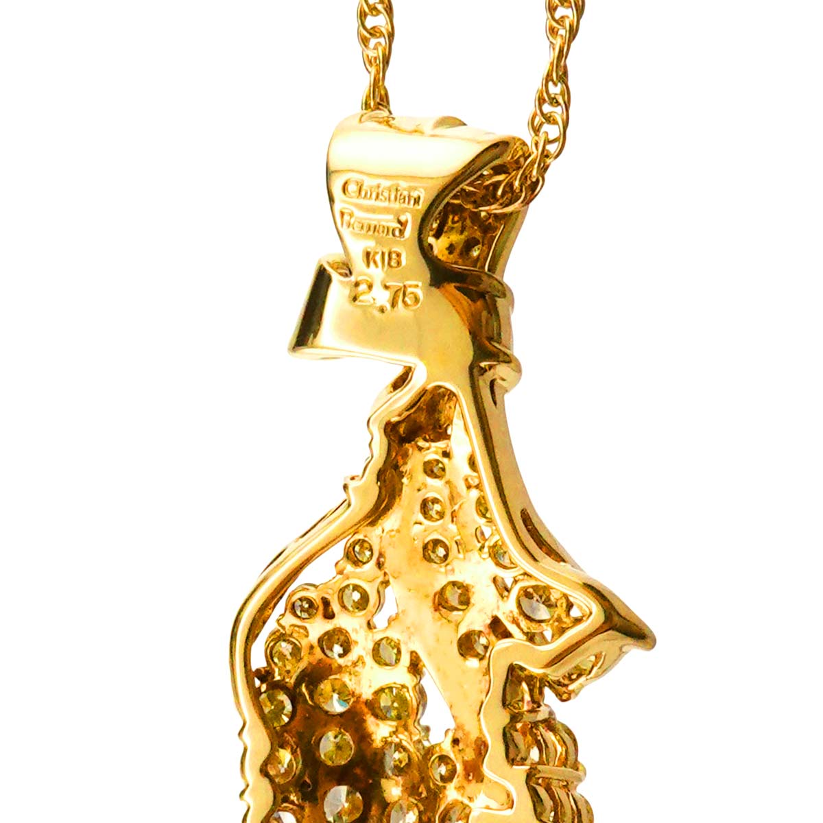 Diamond 2.75ct Necklace 18K Yellow Gold 750