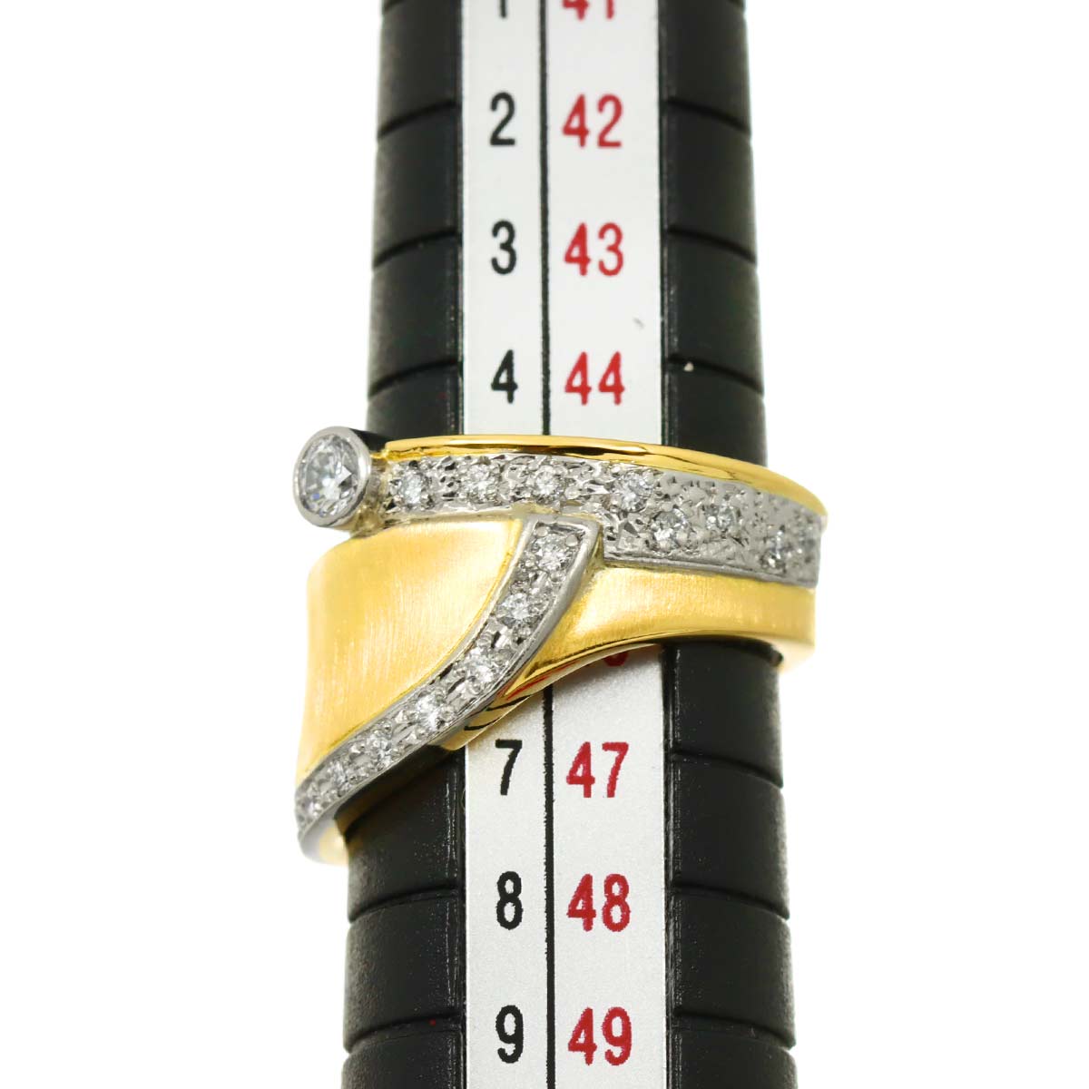 Diamond 0.27ct Ring 18K YG 750 Pt size3.75(US)