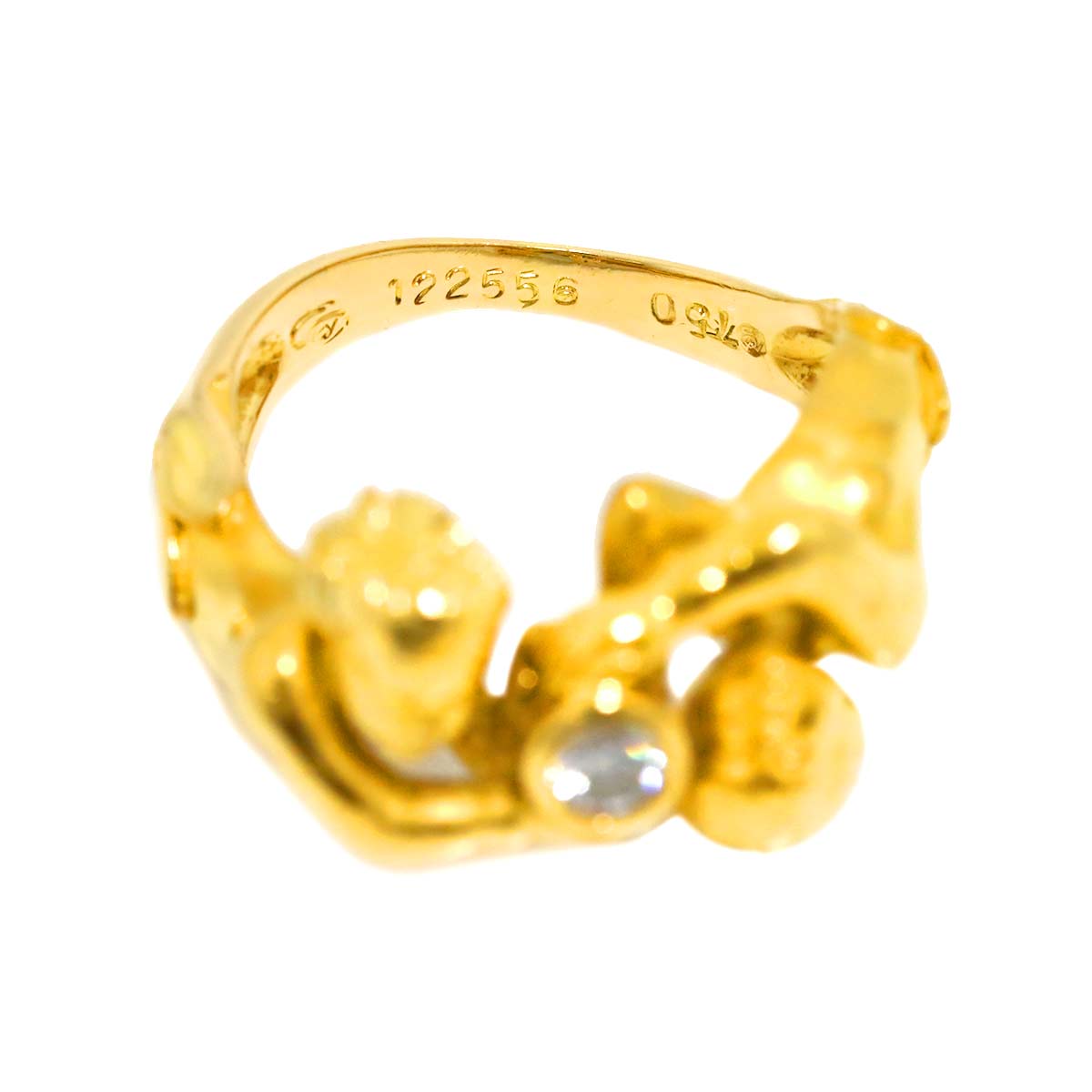 Diamond Ring 18K YG 750 Size6.75(US)