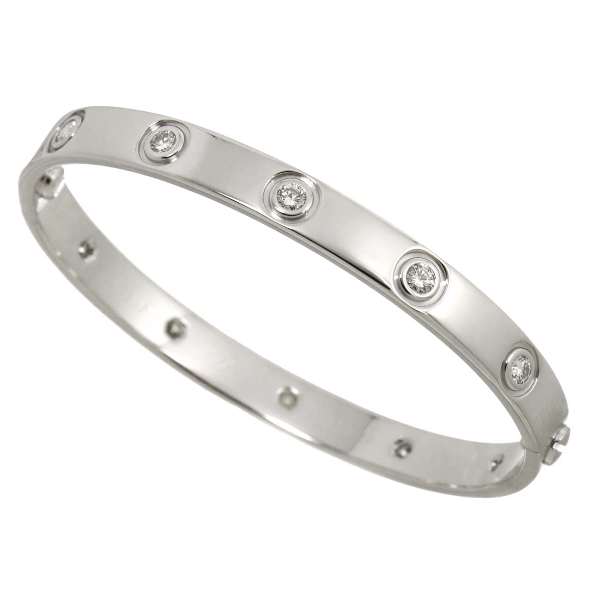 Love Bracelet Diamond 10P Bangle 18K WG 750 Size16