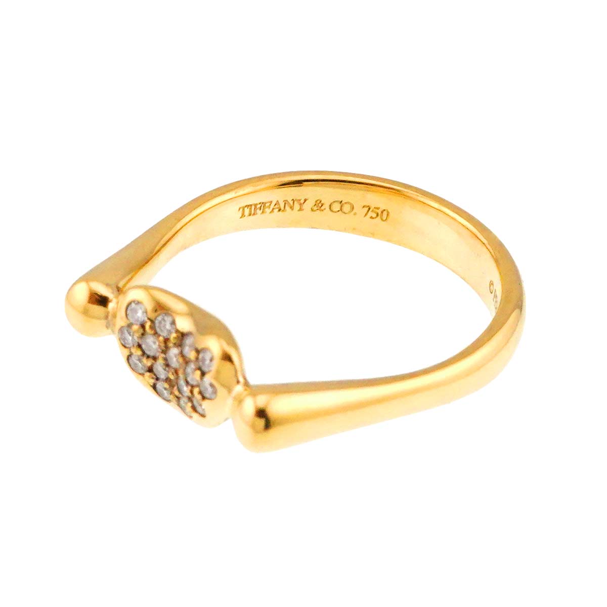 Bean Diamond Ring 18K Yellow Gold 750 Size5.5-5.75(US)