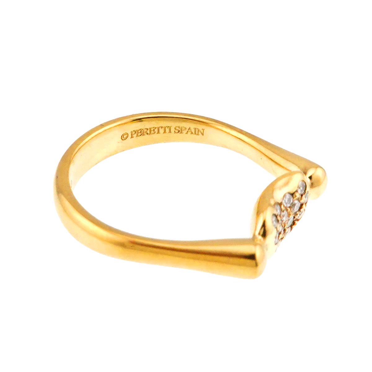 Bean Diamond Ring 18K Yellow Gold 750 Size5.5-5.75(US)