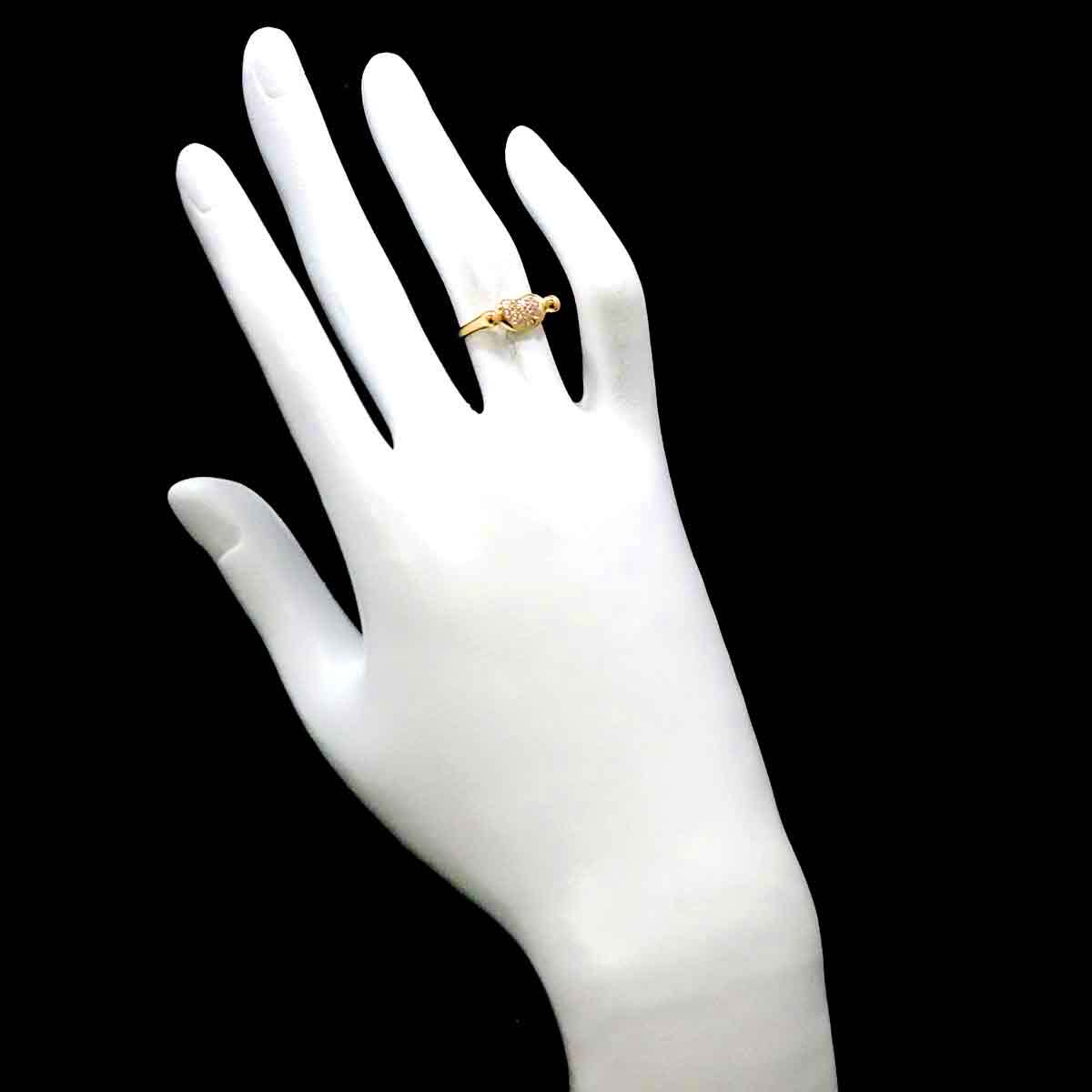 Bean Diamond Ring 18K Yellow Gold 750 Size5.5-5.75(US)