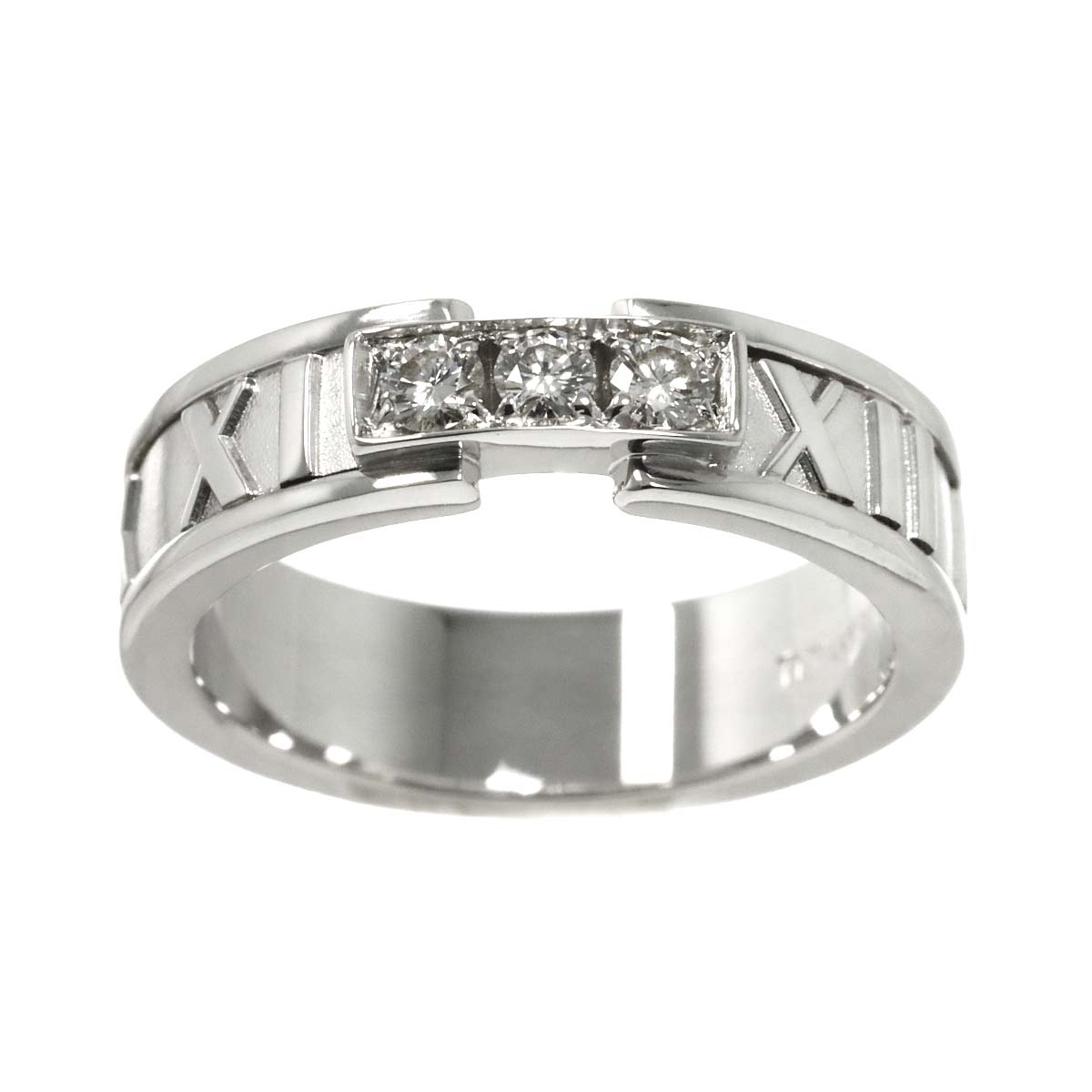 Atlas Diamond Ring 18K White Gold 750 size6.25-6.5(US)