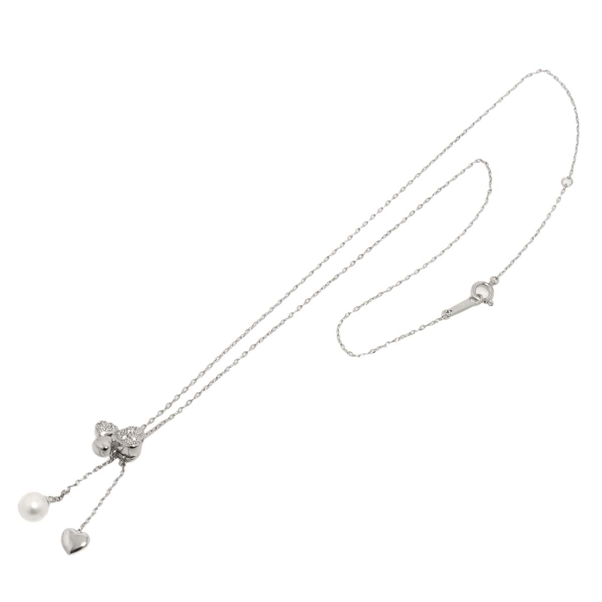 Akoya Pearl 5.6mm Diamond Necklace 18K WG 750