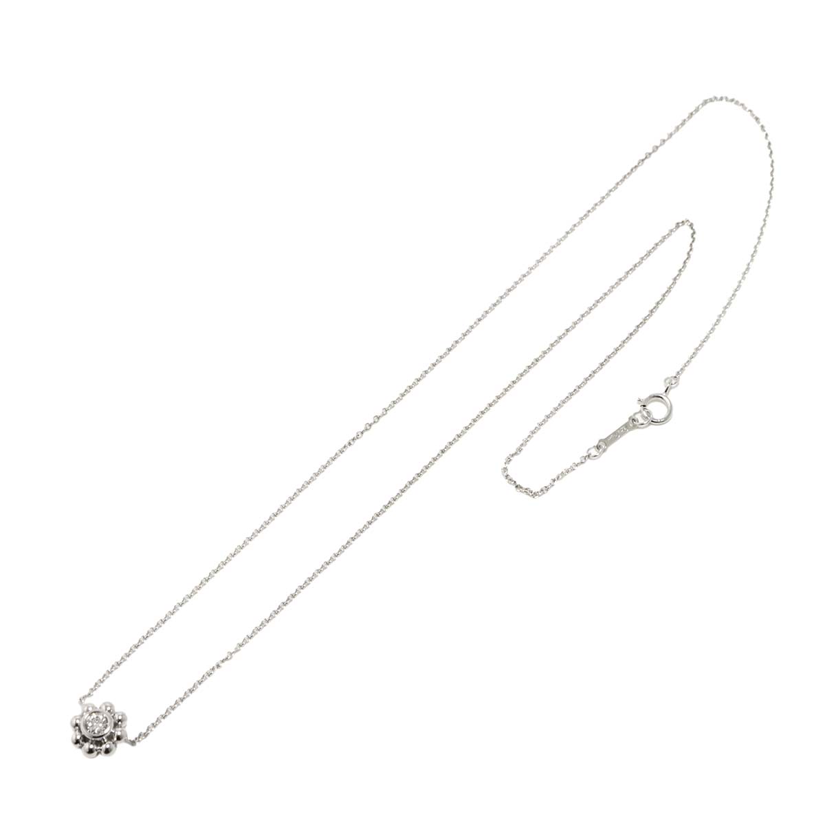 TIFFANY Co. Interlocking Circle Diamond Necklace 18K White Gold 750