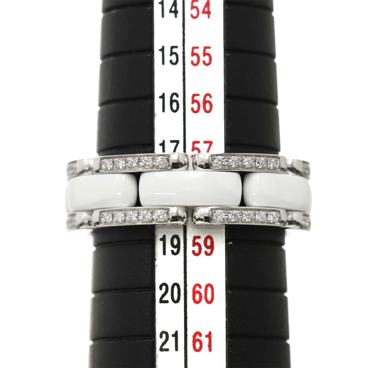 ULTRA MM Diamond Ring Ceramic 18K WG 750 Size58 7.75-8(US)