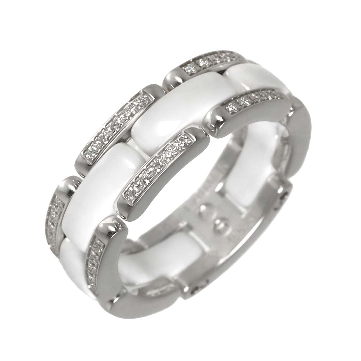 ULTRA MM Diamond Ring Ceramic 18K WG 750 Size58 7.75-8(US)