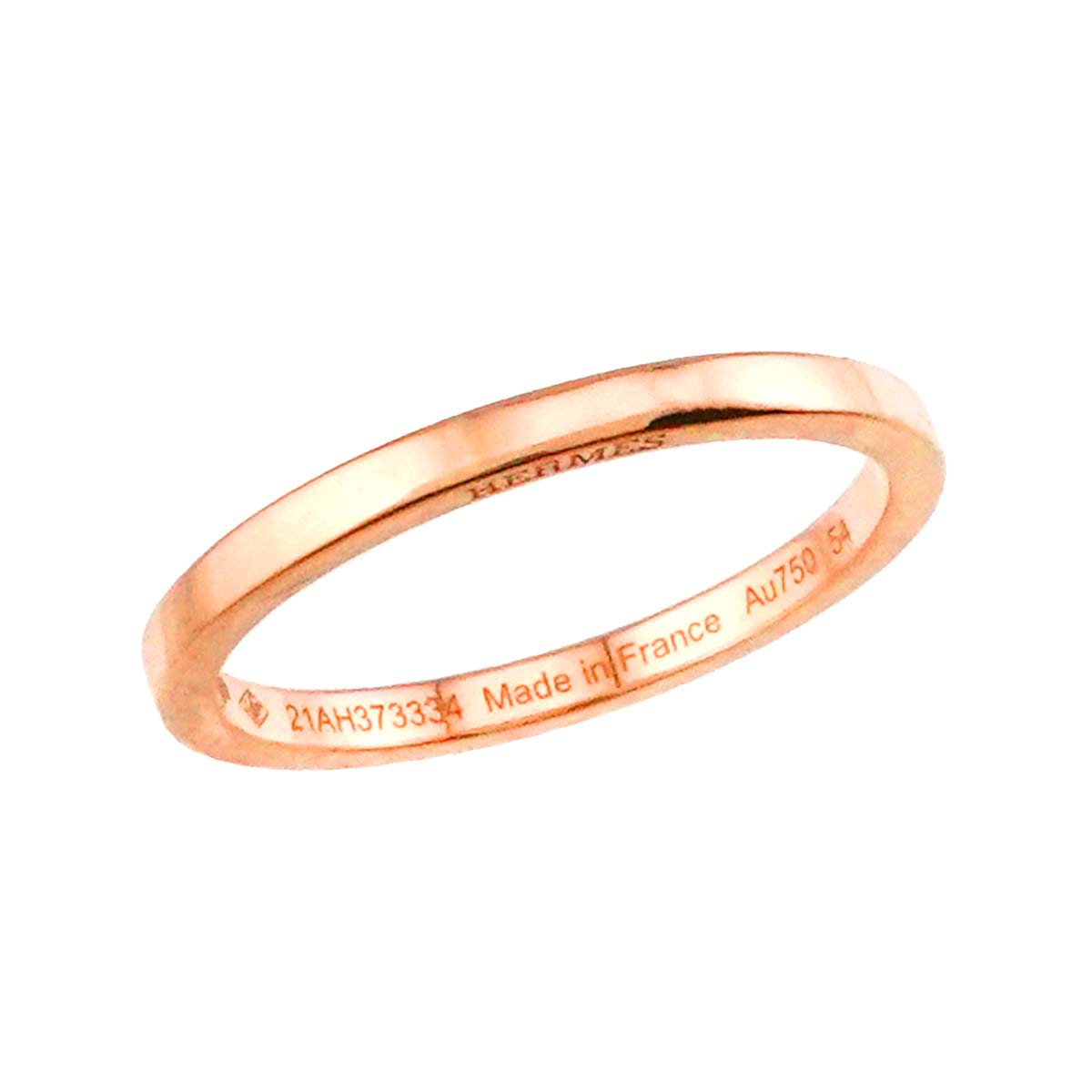 Band Ring 18K Pink Gold 750 Size54 6.75(US)