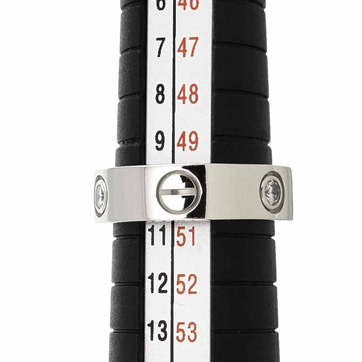 Love Half Diamond Ring 18K White Gold 750 size50 5.25(US)