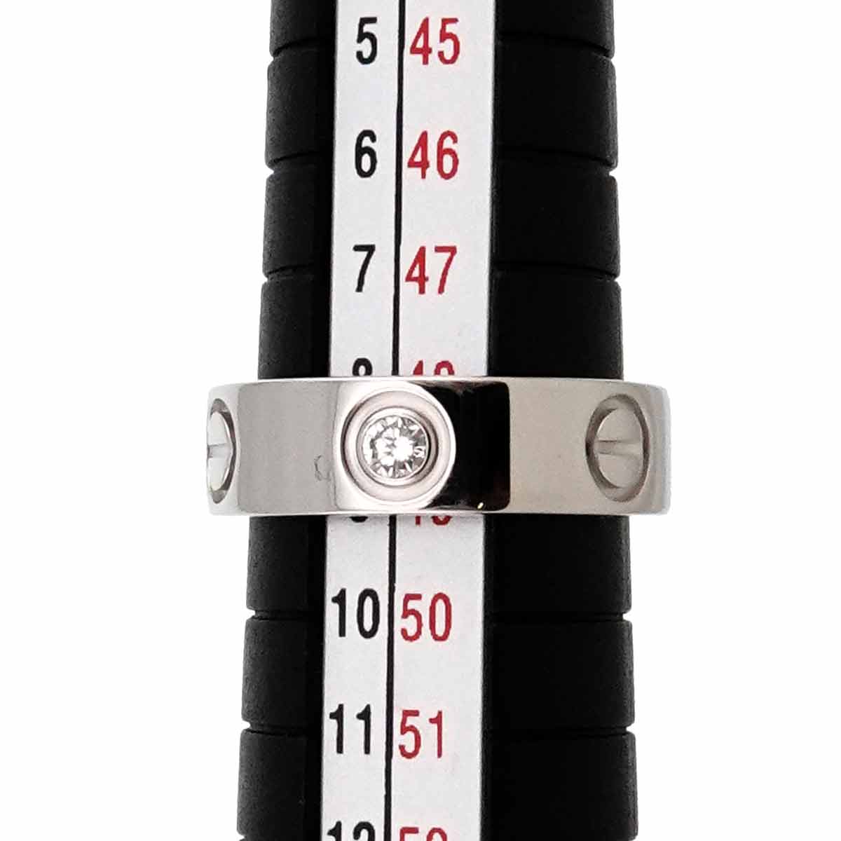 Love Ring Half Diamond 3P 18K White Gold 750 size48 4.5(US)