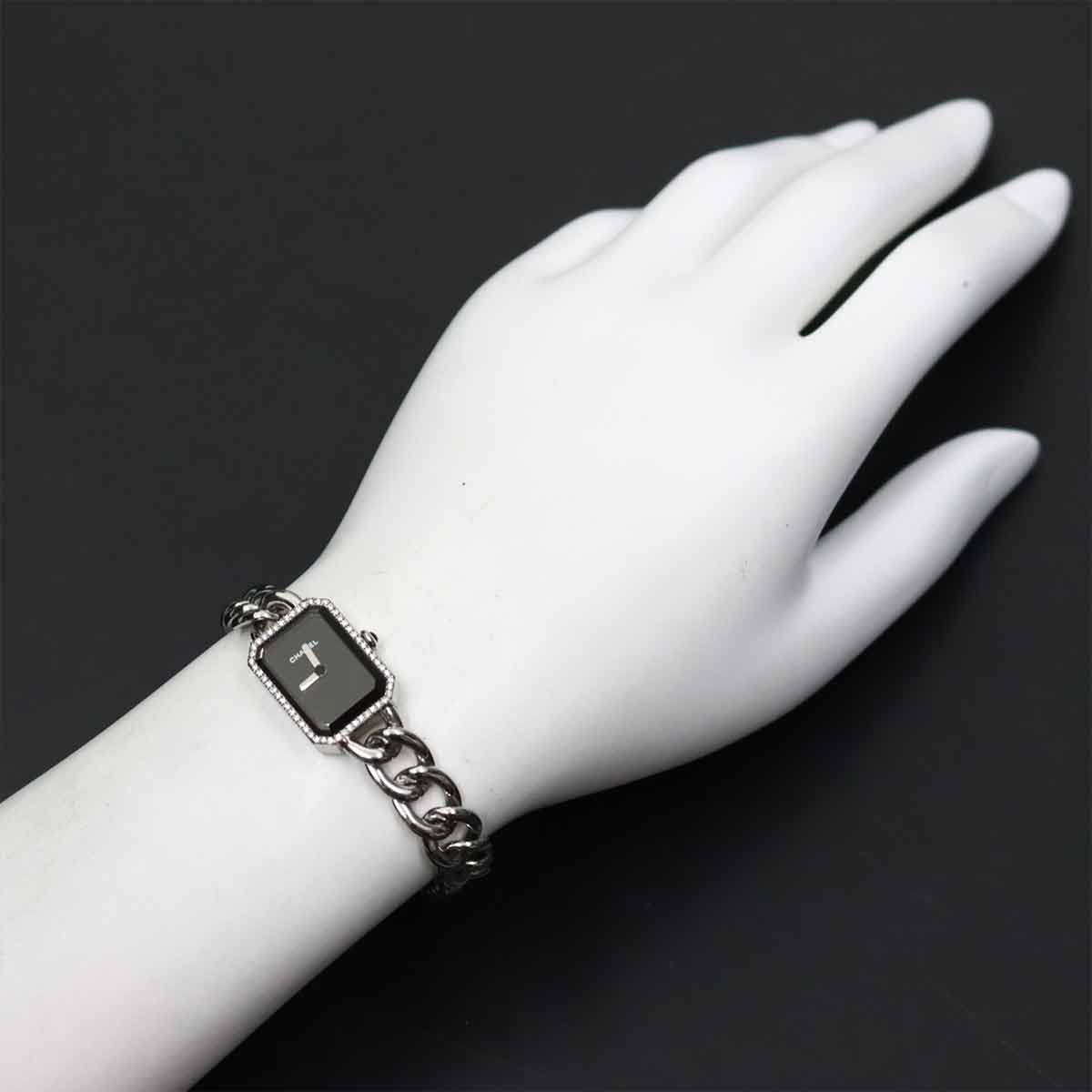 Premiere H3252 Diamond bezel Quartz Black Dial Ladies Watch