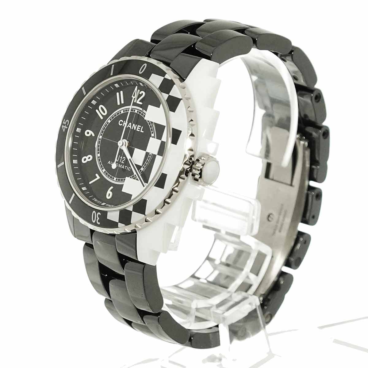 J12 H7988 Diamond Automatic Black White Dial Mens Watch