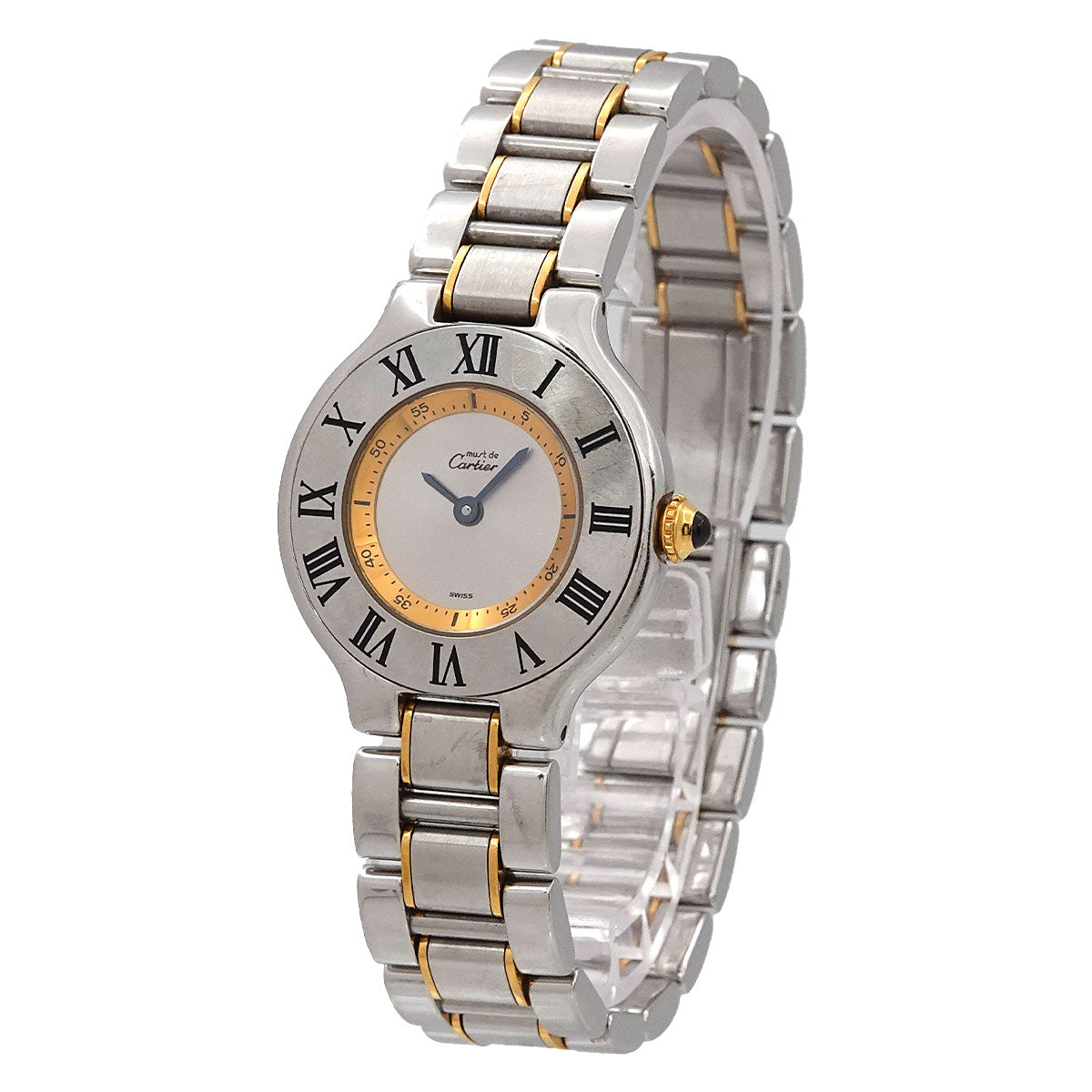 Must 21 Two Tone W10075R6 Quartz Silver Gold Dial Ladies