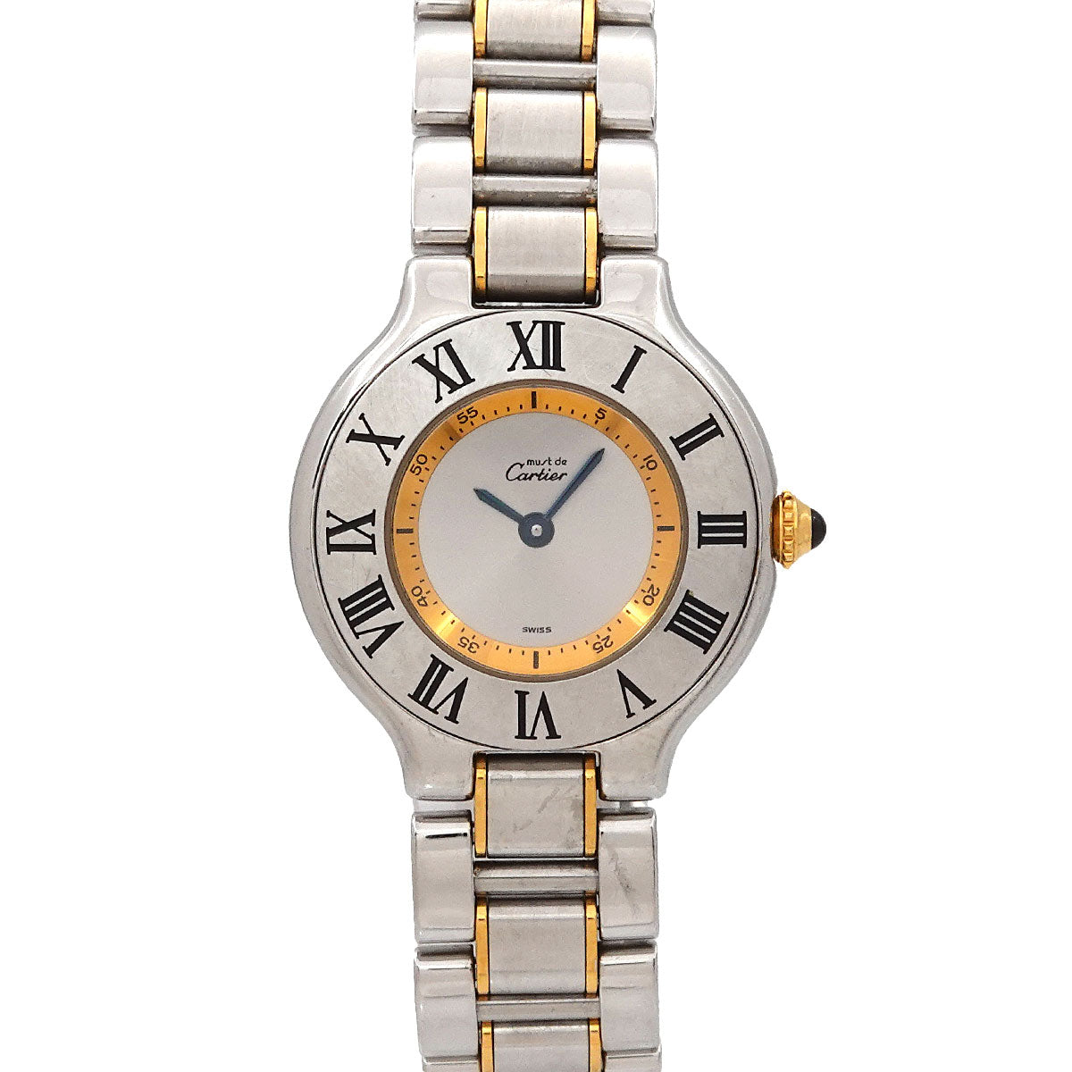 Must 21 Two Tone W10075R6 Quartz Silver Gold Dial Ladies