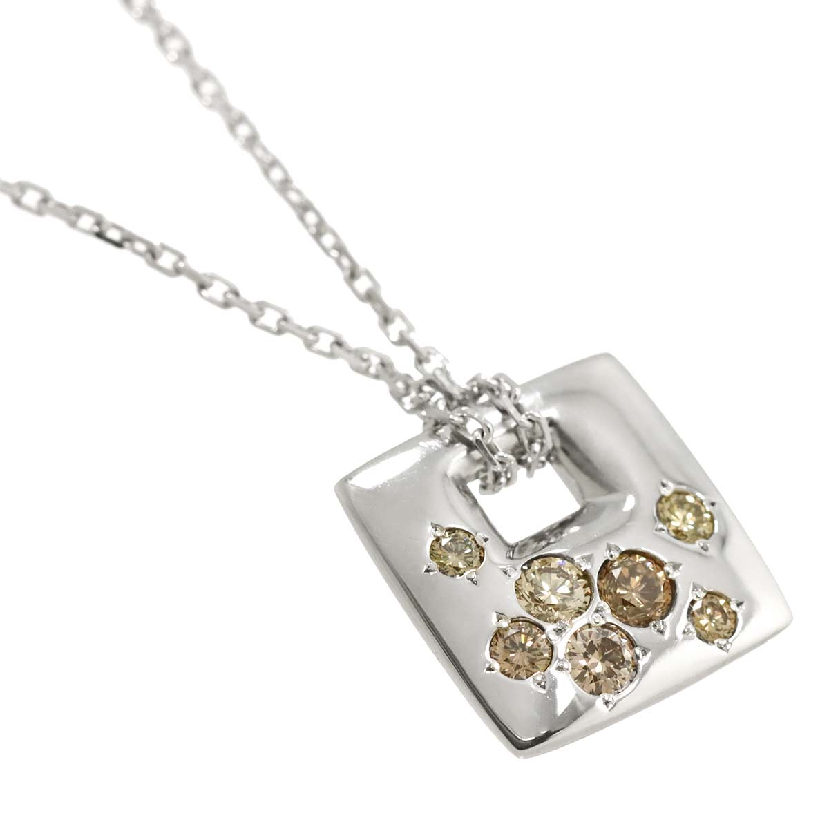 BrownDiamond 0.40ct Necklace 18K White Gold 750