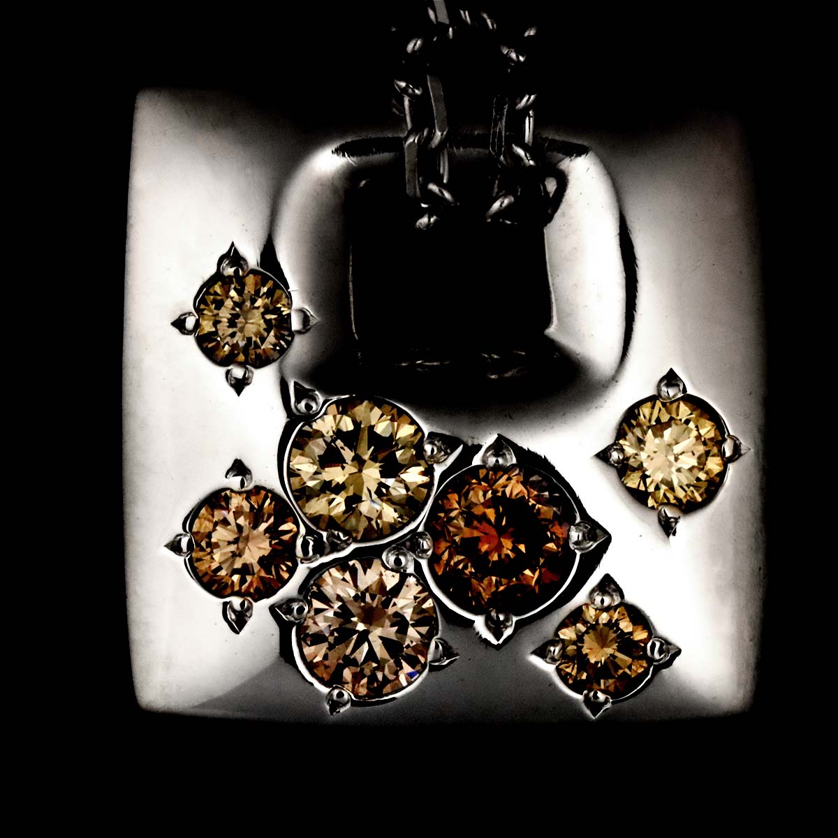 BrownDiamond 0.40ct Necklace 18K White Gold 750