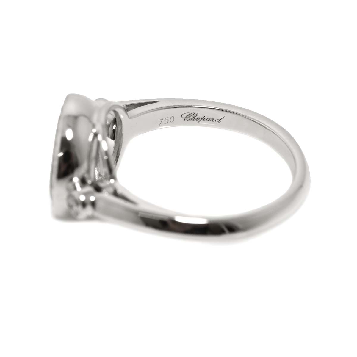 Happy Diamond Ring 18K White Gold 750 Size6(US)