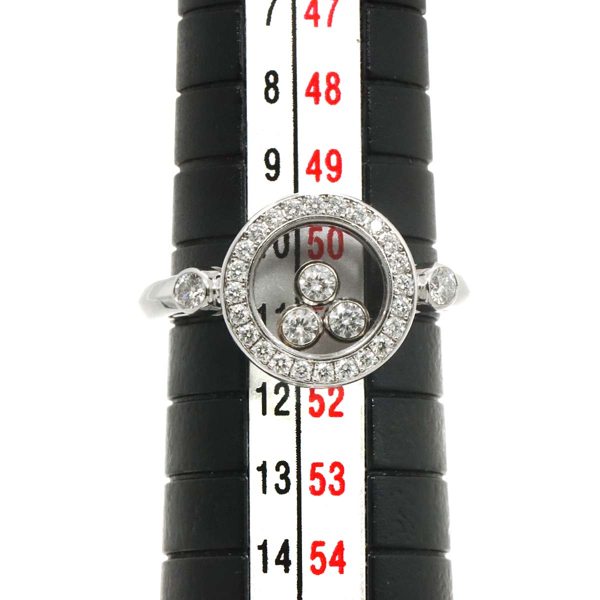 Happy Diamond Ring 18K White Gold 750 Size6(US)