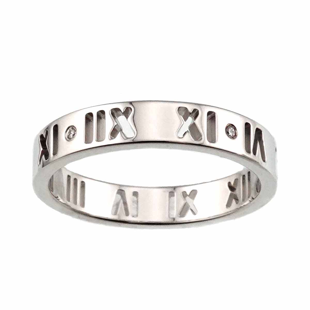 Atlas Diamond Ring 18K White Gold 750 size6(US)