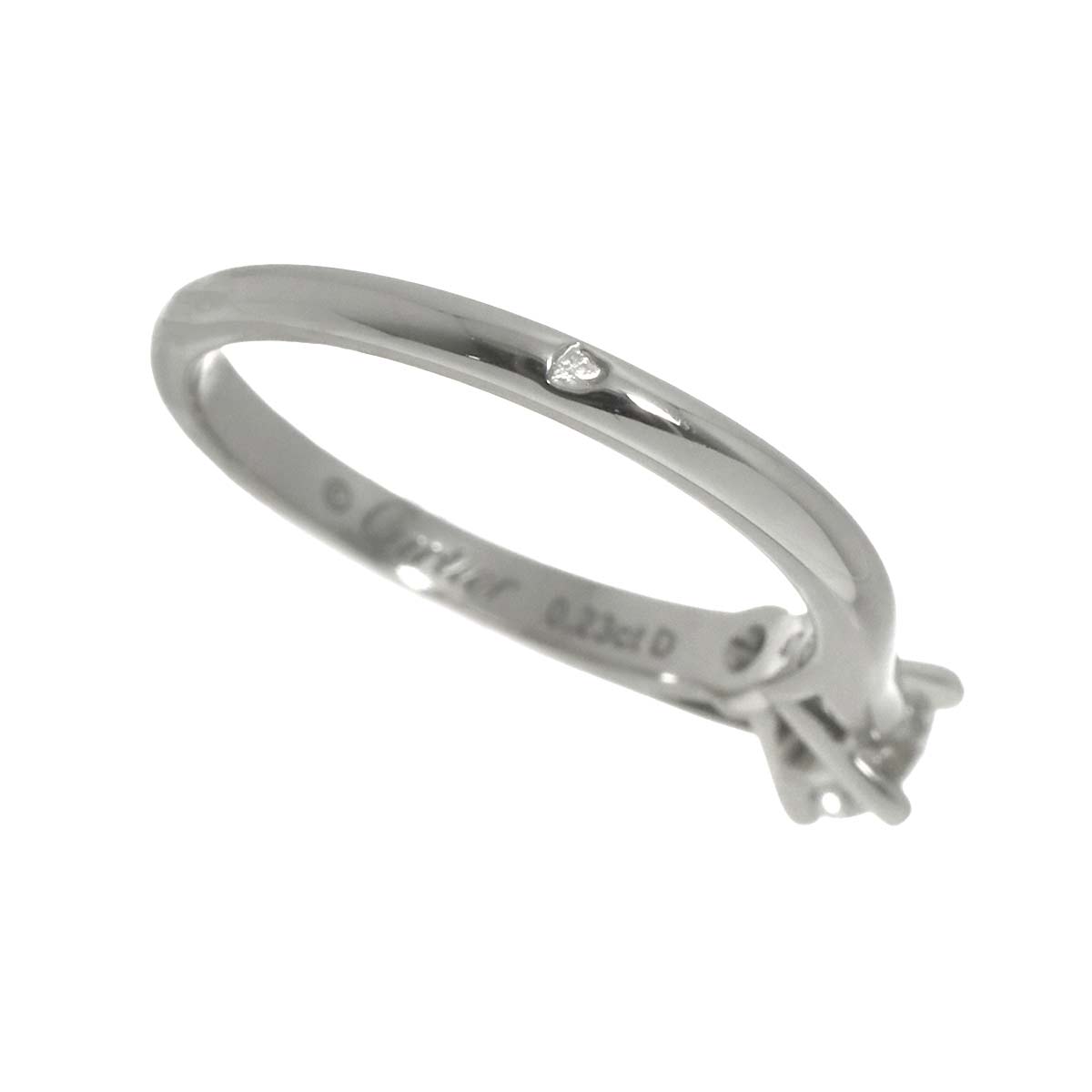 Diamond 0.23ct F/VS1/EX Ring Pt Platinum size47 4(US)