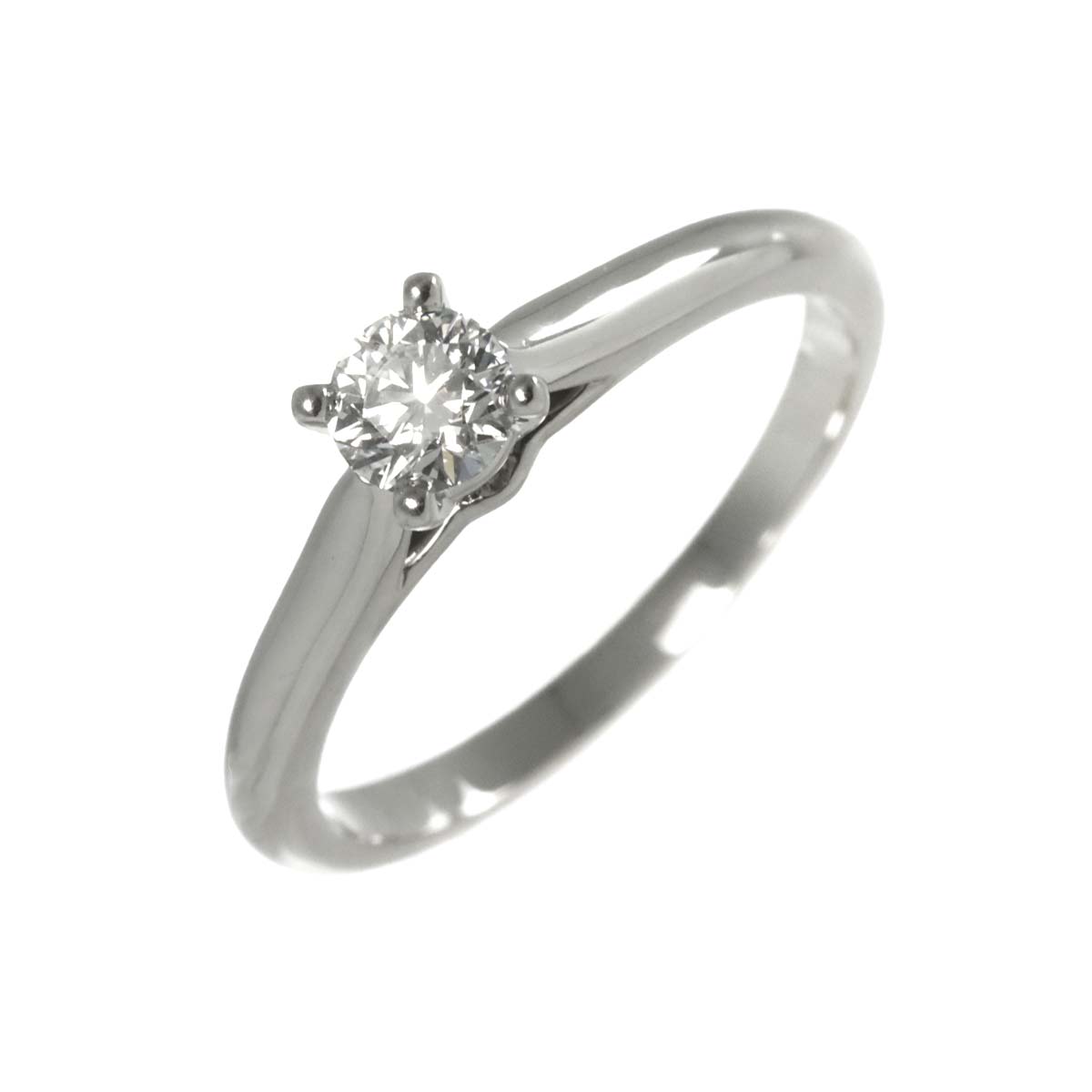 Diamond 0.23ct F/VS1/EX Ring Pt Platinum size47 4(US)