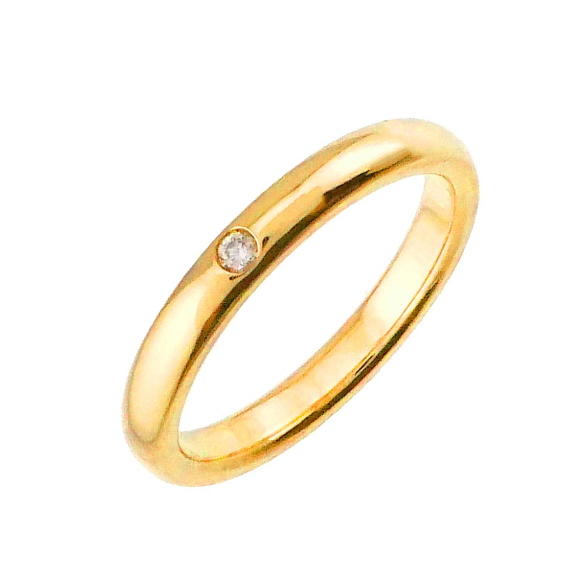 Stacking Diamond 1P Ring 18K Yellow Gold 750 Size6(US)
