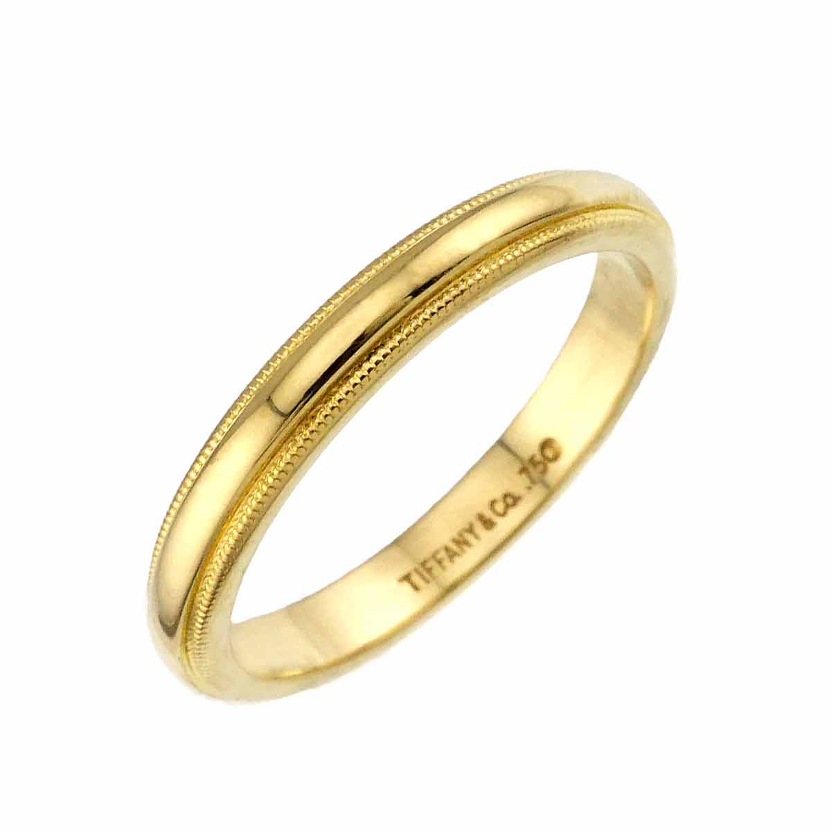Milgrain Band Ring 18K YG 750 Size8-8.25(US)
