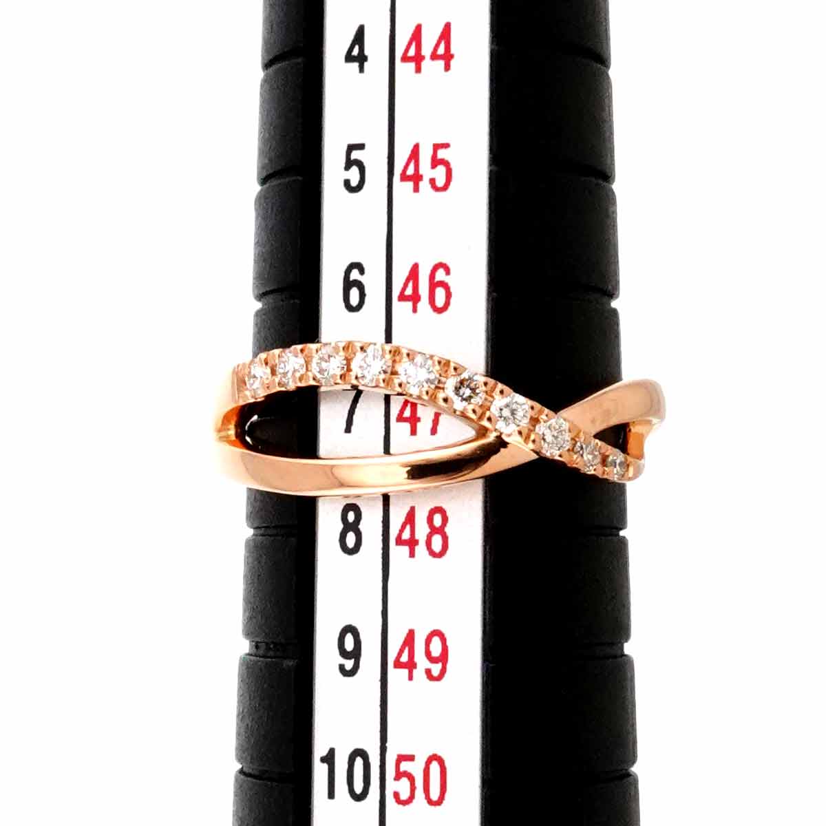 Diamond 0.10ct Ring 18K K18 PG 750 size4(US)