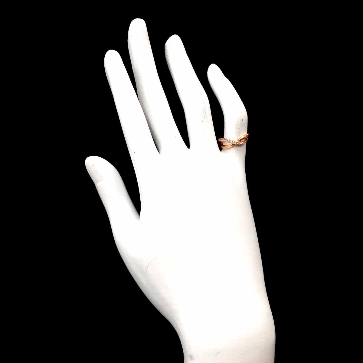 Diamond 0.10ct Ring 18K K18 PG 750 size4(US)