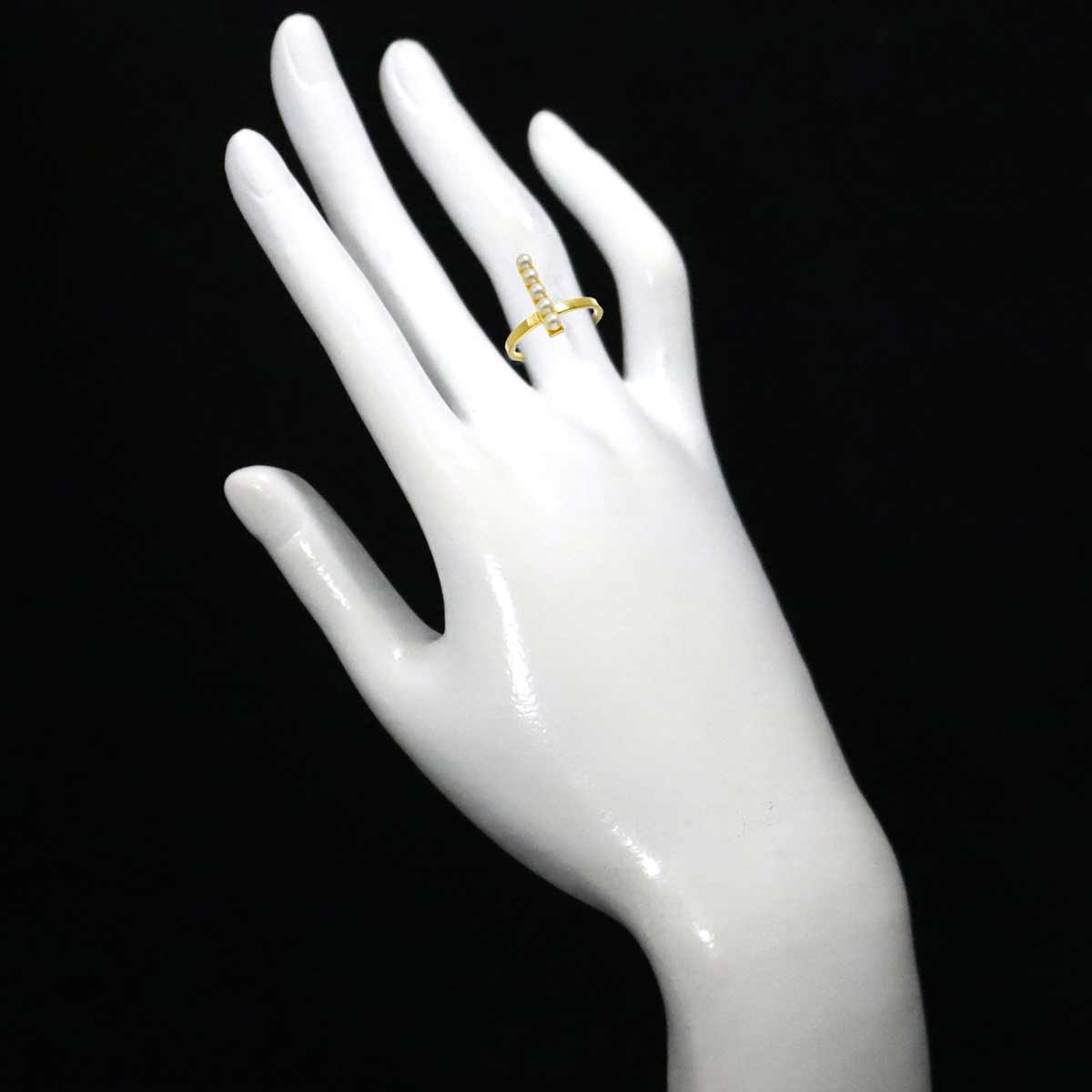 Baby Pearl 3.0mm Ring 18K YG 750 size6(US)