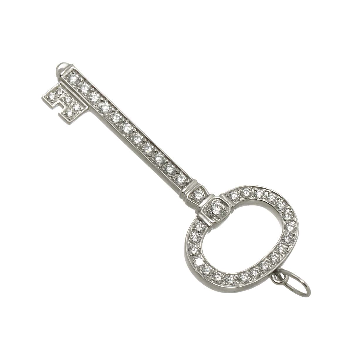 Oval Key Diamond Pendant Top Pt Platinum