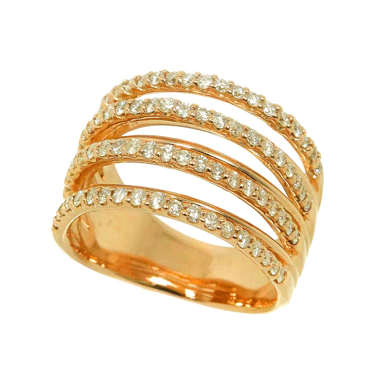 Diamond 1.00ct Ring 18K PG Pink Gold 750 Size6.75-7.25(US)