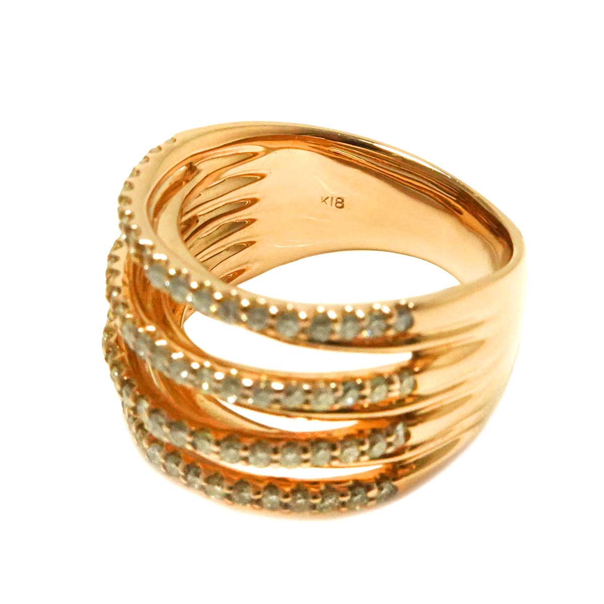 Diamond 1.00ct Ring 18K PG Pink Gold 750 Size6.75-7.25(US)