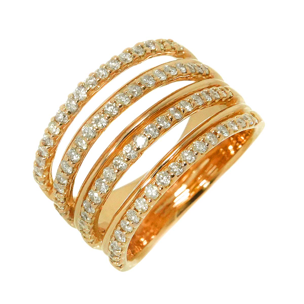 Diamond 1.00ct Ring 18K PG Pink Gold 750 Size6.75-7.25(US)