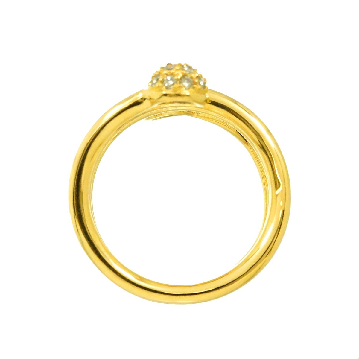 Diamond 0.37ct Ring 18K YG Yellow Gold 750 5.25-5.5(US)