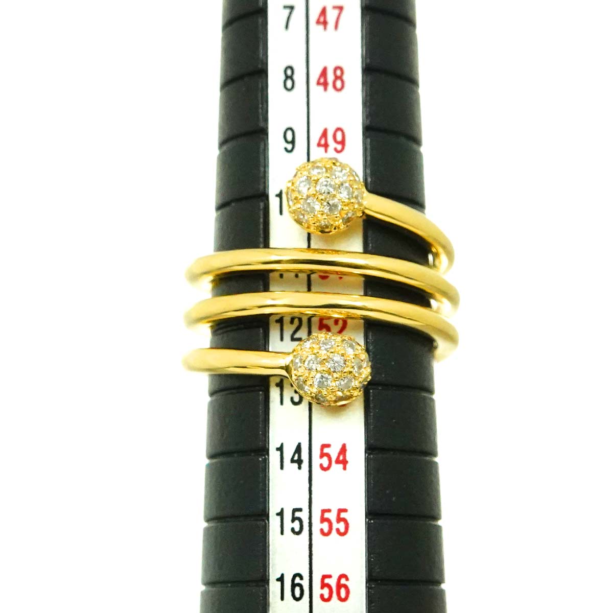 Diamond 0.37ct Ring 18K YG Yellow Gold 750 5.25-5.5(US)