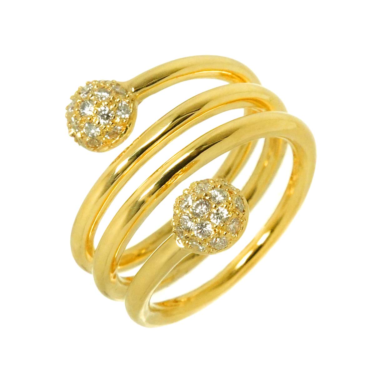Diamond 0.37ct Ring 18K YG Yellow Gold 750 5.25-5.5(US)
